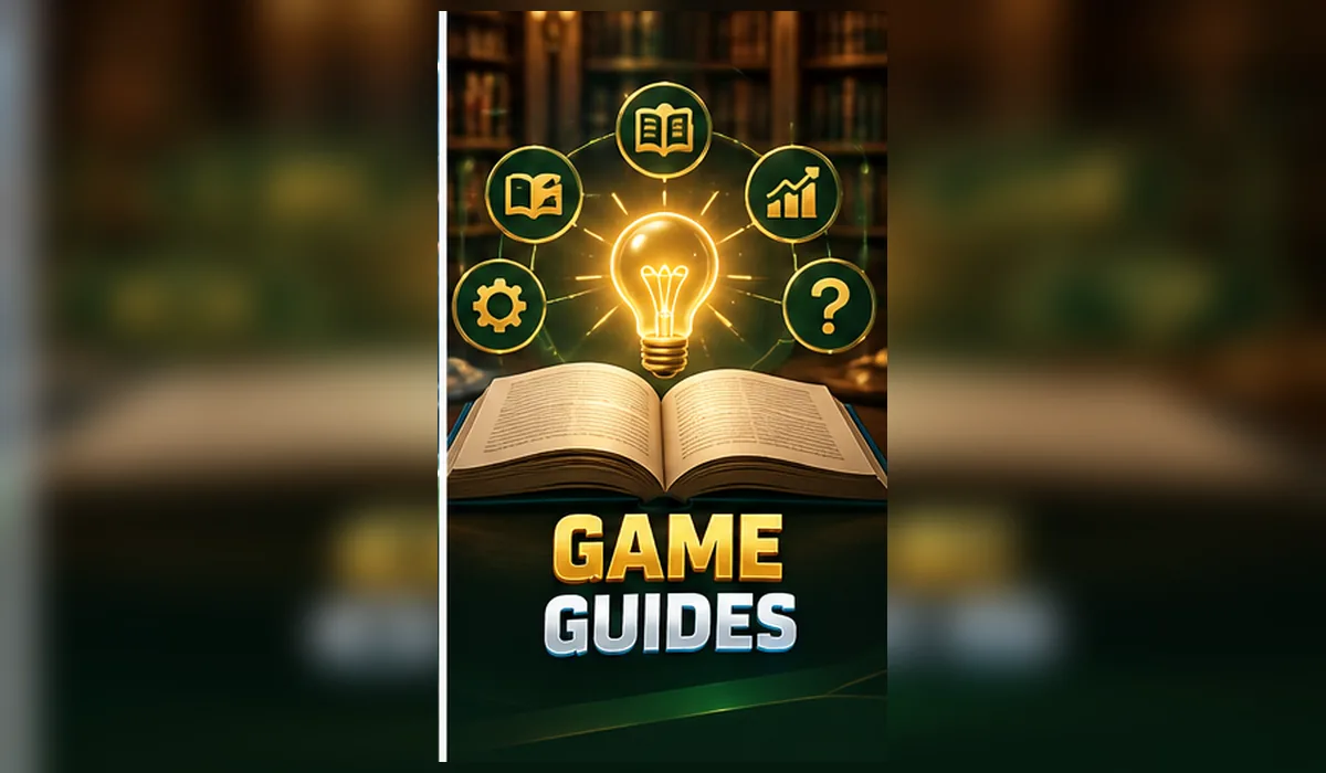 Gaming categories hub with casino symbols, cards, sports icons, and educational guide elements